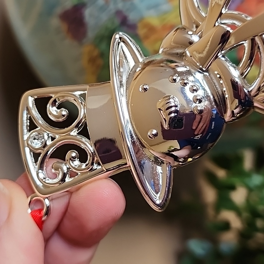 Lenox  Snowman Ornament with Red Ribbon